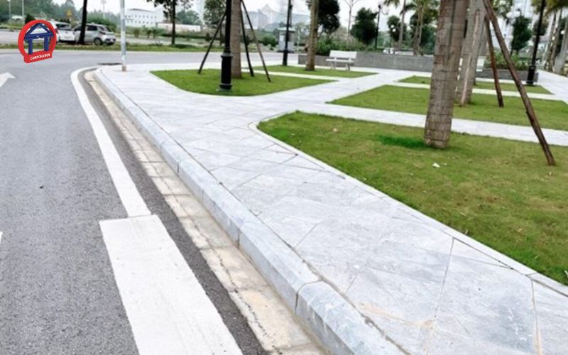 đá granite bó vỉa hè đường phố