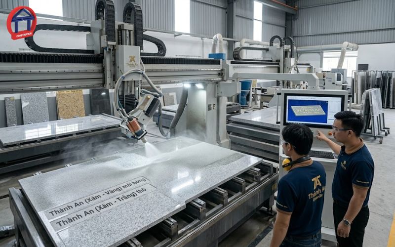 đá granite phun hạt thép chống trơn