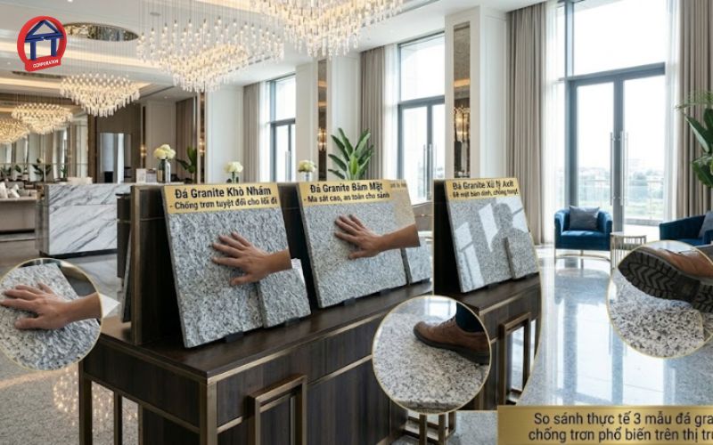 đá granite phun hạt thép chống trơn