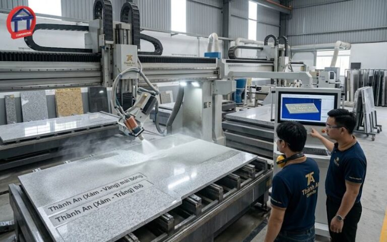 Mua Đá Granite Phun Hạt Thép Chống Trơn Cắt Theo Bản Vẽ Kỹ Thuật