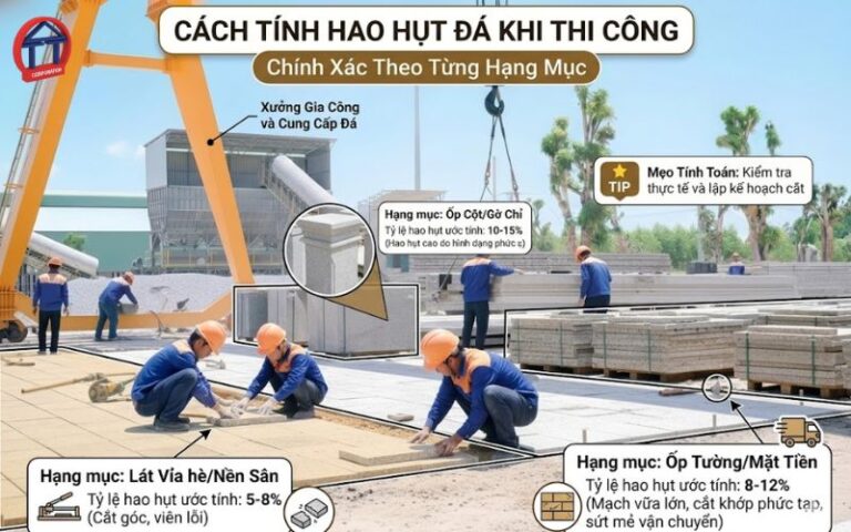 Cách Tính Hao Hụt Đá Khi Thi Công Chính Xác Theo Từng Hạng Mục 