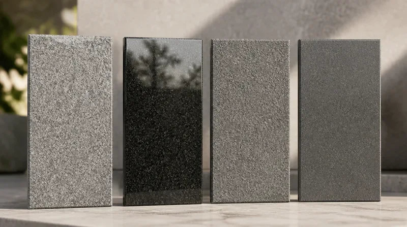 Tổng hợp những ưu điểm đá granite bắn nhám cho công trình ngoại thất So sánh bắn nhám với mài bóng, khò lửa và honed