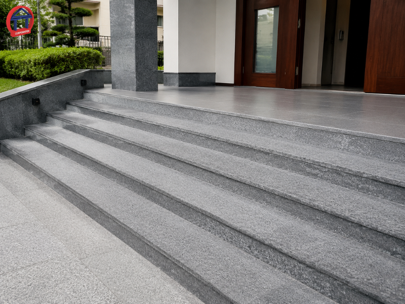 Đá bậc tam cấp Granite đẹp, bền, chống trượt tốt cho công trình da bac tam cap granite 2