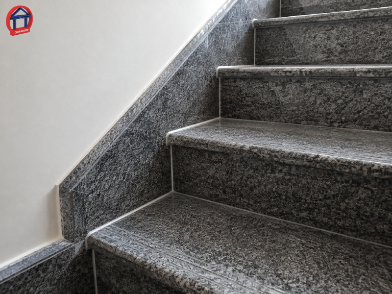 Đá Granite ốp chân cầu thang đẹp, bền và dễ phối nội thất da granite hay marble op cau thang 1 1