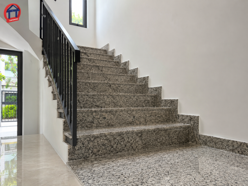 Đá Granite ốp chân cầu thang đẹp, bền và dễ phối nội thất da granite hay marble op cau thang 4