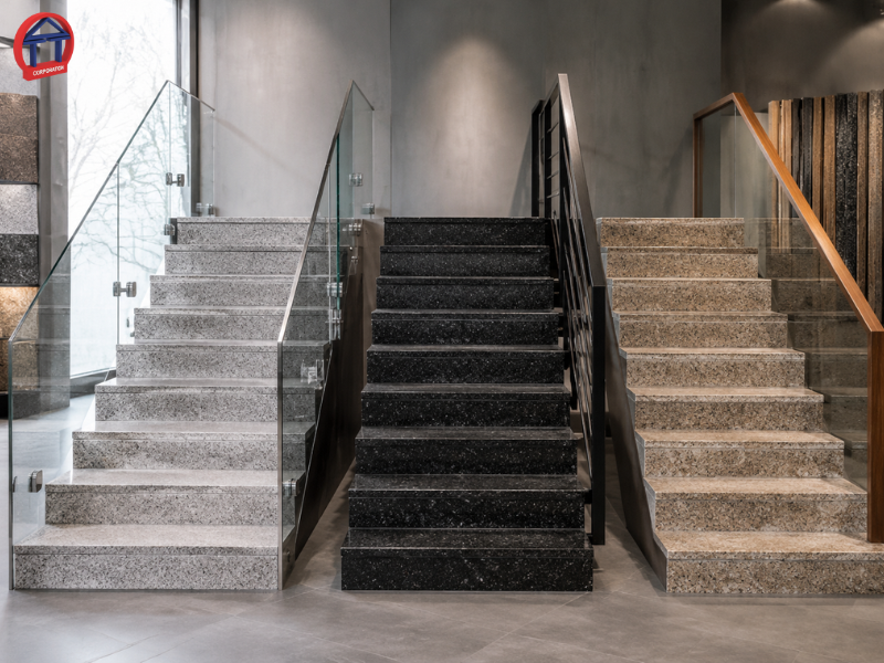Đá Granite ốp cầu thang đẹp bền sang trọng cho mọi công trình da granite op cau thang 3