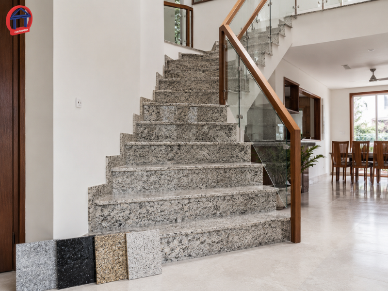Đá granite ốp cầu thang màu gì đẹp? Cách chọn màu dễ phối và bền lâu da granite op cau thang mau gi dep