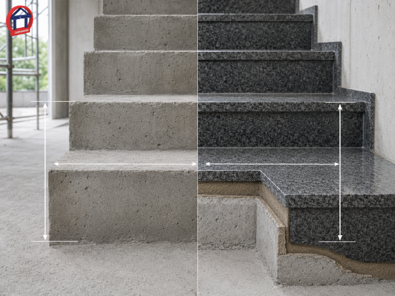Kích thước bậc cầu thang đá granite bao nhiêu là hợp lý? kich thuoc bac cau thang da granite 2