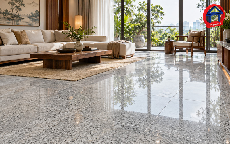 Đá Granite Lát Sàn So Với Gạch Men, Sàn Gỗ: Nên Chọn Gì? 02 da granite lat san