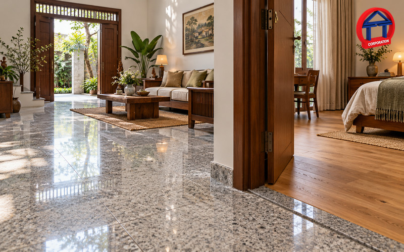 Đá Granite Lát Sàn So Với Gạch Men, Sàn Gỗ: Nên Chọn Gì? 03 da granite lat san