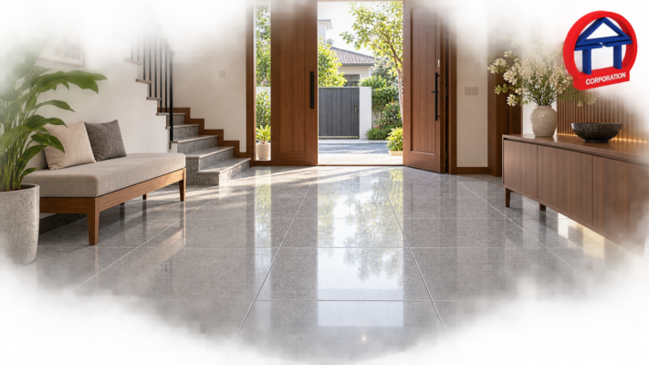 Đá Granite Lát Sảnh: Quy Cách Khổ Lớn Và Cách Chọn Đúng Thi công đá granite lát sảnh thực tế