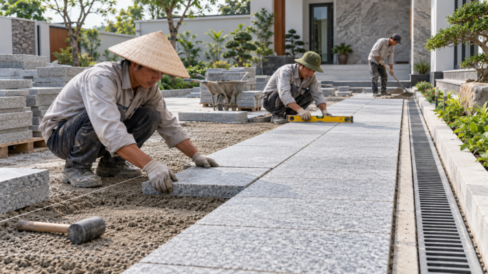 Đá Granite Lát Sân Vườn: Quy Cách, Độ Dày Và Cách Chống Trơn da granite lat san vuon2