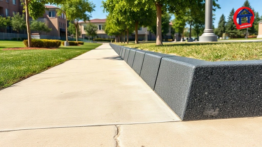 Đá Bó Vỉa Chữ L Là Gì? Cách Dùng, Lắp Đặt Và Cách Chọn Đúng Hàng đá bó vỉa granite viền bồn cây cạnh vỉa hè sau khi lắp xong