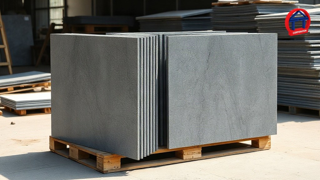 Bảng giá đá granite tham khảo và cách dự toán diện tích, hao hụt Chồng gạch đá granite dày 2cm và 3cm xếp trên pallet để so sánh độ dày