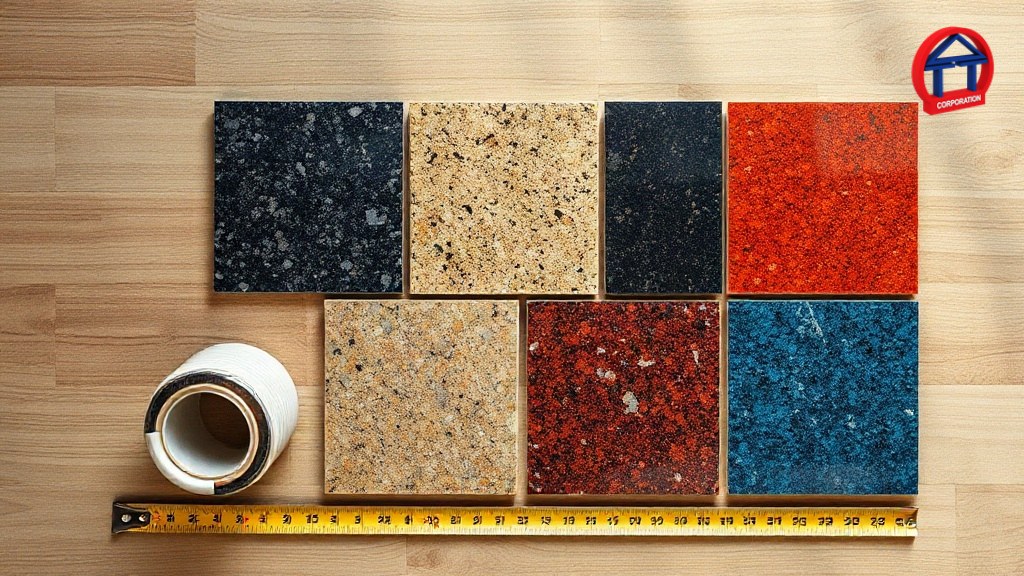 Báo giá đá granite nhập khẩu: cách đọc, so sánh và tránh rủi ro Bàn mẫu đá granite nhiều màu từ các nước để so sánh mã màu trước khi đặt hàng